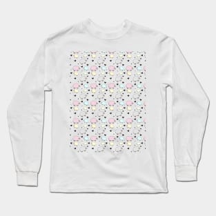 Pastel Polkadot Sheep and Hearts Long Sleeve T-Shirt